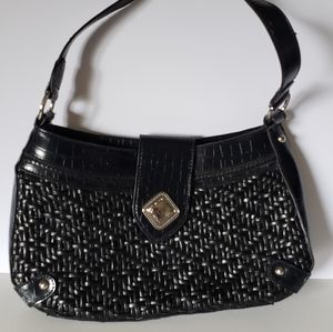 Coldwater Creek Womens Black  Weaved  Handbag Hand Weaved